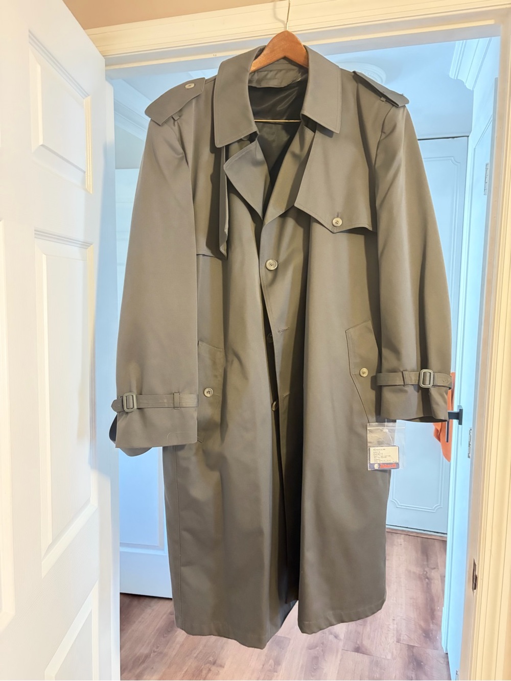 Vintage Classic Men's Trench Coat - Olive Green size 46R